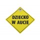 Dziecko w aucie - tabliczka, przyssawka